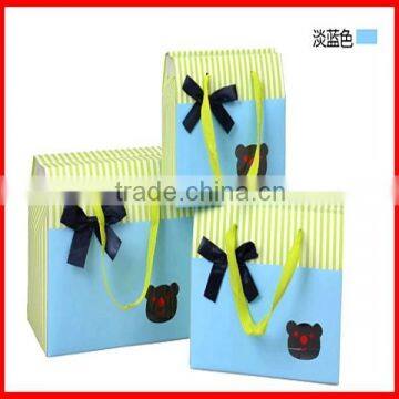 New Designed Seal Colorful Shopping Paper Bags With Ribbon