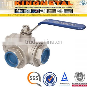 Ss304/316 Stainless Steel 3 Three Way Ball Valve