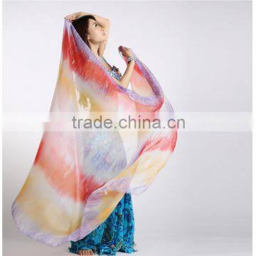 Wuchieal 3 Gradient Color Rayon Belly Dance Veils photo-4