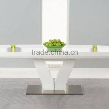 DT-2032 Extending White High Gloss Dining Table