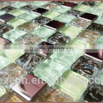 stainless steel mosaic broken glass tile mosaic