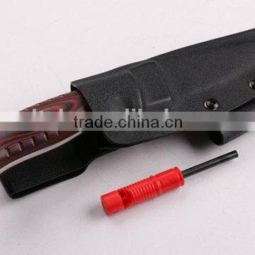 OEM Wood Outdoor Multi Military Knife With Fire Starter and Whistle photo-2