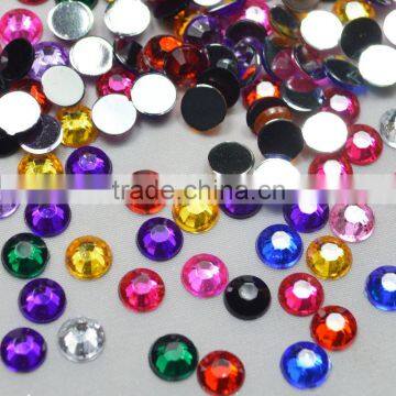 Colorful Round Shape Flat Back Acrylic Rhinestone for Decoration