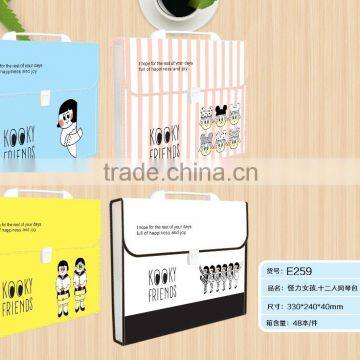 china a4 size 13 pocket pp plastic stationery document bag with clips button supplier and manufacturer