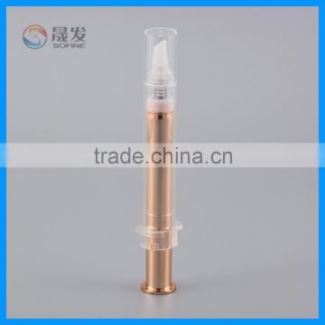 Needle airless pump tube for cosmetic packaging