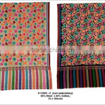 Wool Shawls 15080 C, Aari Embroidery