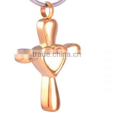 SRP8135 China Market Stainless Steel Cremation Jewelry Necklace Heart Cross Jesus Piece Statement Vintage Pendant