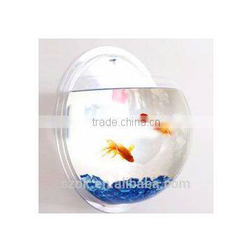 OEM and ODM clear acrylic round shape wall mounted fish tank promotion