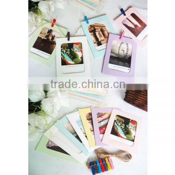 6'' Colorful Washing Line Hanging Gallery on Line Square Paper Photo Frame