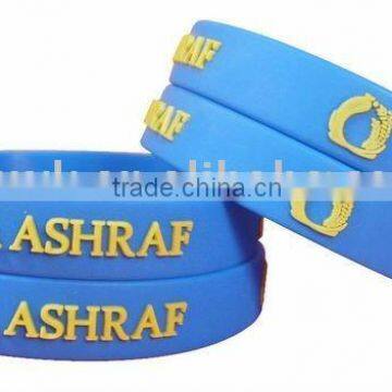 custom embossed silicone rubber bracelet& wristband