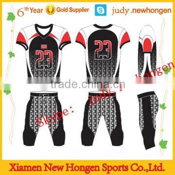 custom embroidered black red american football jersey