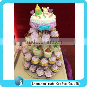 Round clear acrylic party cupcake stands, plexilass 5 tier cake tower stand, acrylic display stand for cake