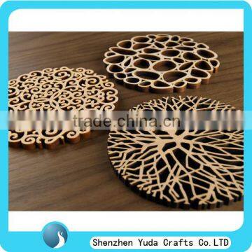 laser cut cork coaster plywood Round wooden Tea / Coffee Cup Coaster