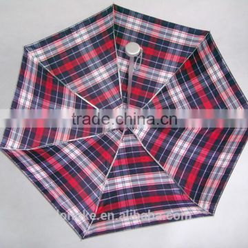 Classic plaid fabric umbrella 5 fold super mini umbrella