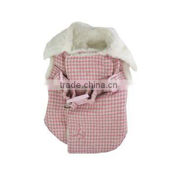 Best selling custom logo pink furry houndstooth coat clothes pets product32