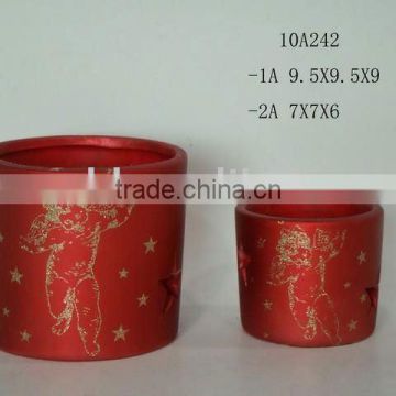 christmas ceramic candle holder