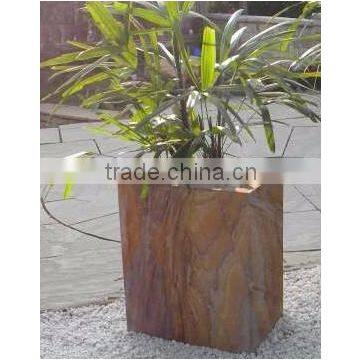 Simple Rainbow Sandstone Stone Flower Planter for Sale