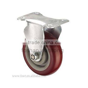 Double Bearing PU/PVC Caster Wheel With Fixed