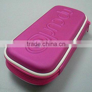 GC- Pink leather cover Embossed logo pressing mould eva case for pencil case