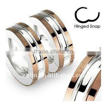 modern 316L Huggie Earrings - Rose Gold Trims jewelry body rings piercing