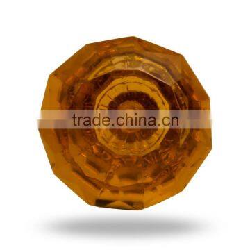 Cut Glass Amber Color Knob