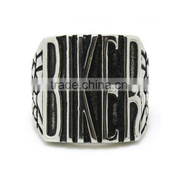 wholesale stainless steel biker rings punk style motorcycle rings