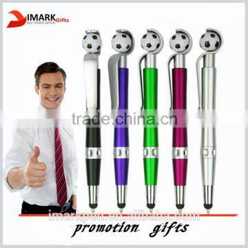 hot selling promotional football shaped ballpoint pen with touch screen