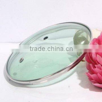 glass pan lid with stainless steel ring