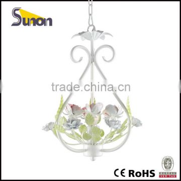 1 light paint flower wrought iron chandelier