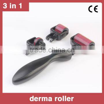 DRS 3 in 1 derma roller kits micro needle therapy 600/180/1200 needles stainless derma roller with best price