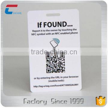 Customized Passive Cryptographic NTAG 215 PET Bag Luggage Tags