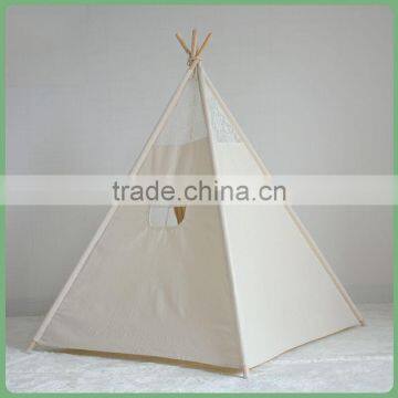 Wholesale Low MOQ Plain Calico Lace Indoor Kids Teepee photo-3