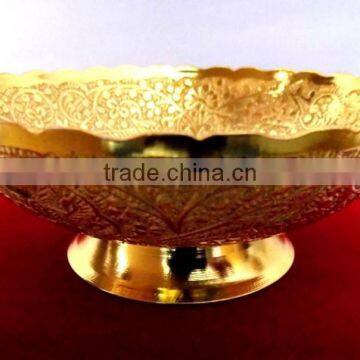 New Design Gold and Silver Plated Brass Bowl With Embossing Designs photo-5