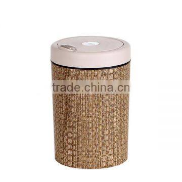 Plastic Open Top Structure Flip Round Trash Can Dustbin Trash Bin 10L photo-5
