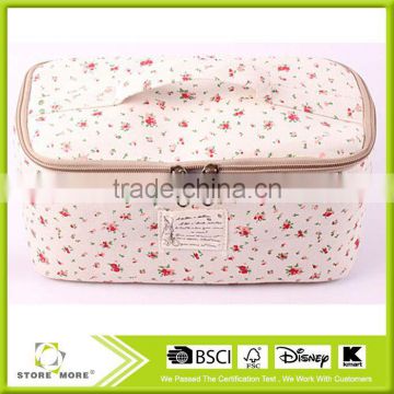 2015 New Design Fashionable and Promotional Cotton&Jute travel Cosmetic Bag