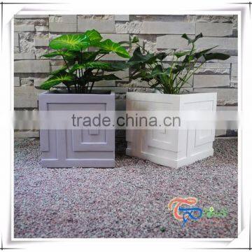 Handmake Square Polyresin Indoor Flower Urn