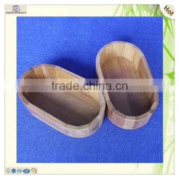 fashion packing oval bamboo wooden chocolates boxes