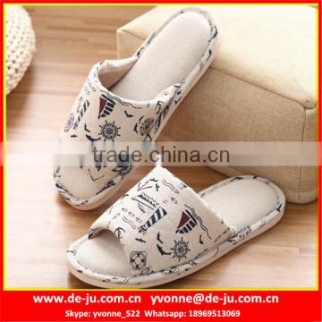 Silent Anti Slip Flax Fabric Slippers