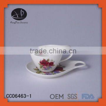 coffee mug, plate, cup & saucer bulk Ceramic roses tea cup and saucer set wholesale