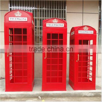 Botou Hengsheng 2015 powder coated red steel metal antique London telephone booth