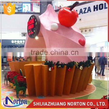 Large ice cream house fiberglass sculpture for market decor NTRS-076LI