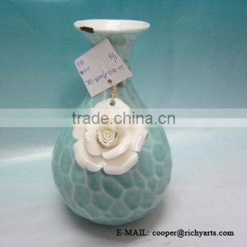 new style ceramic flower vase with flower design for home decoration