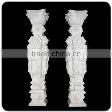 Greek style marble pillar sculpture corinthian order square marble columns