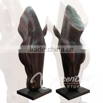 Art Deco Riproduzioni High Quality Fiberglass Head Horse Statue for Sale photo-3