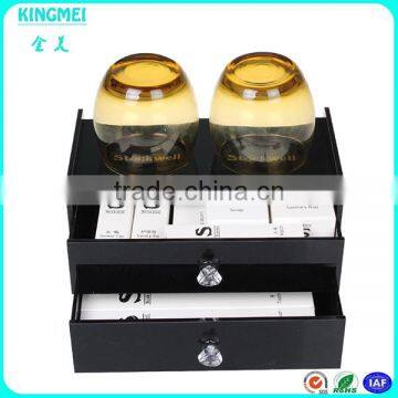 High Clear Acrylic Drawer Box With Printing Logo of Hotel Toiletries Organizer