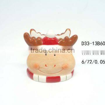 Ceramic reindeer napkin ring for Christmas