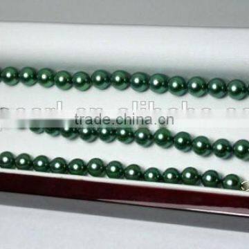 Latest 5-5.5mm Green Akoya Pearl Necklace With 14K Gold photo-2