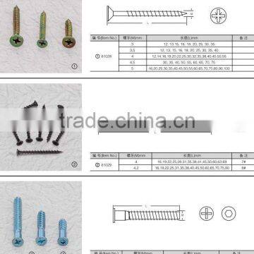 slotted falt head galvanized self tapping screws in furniture