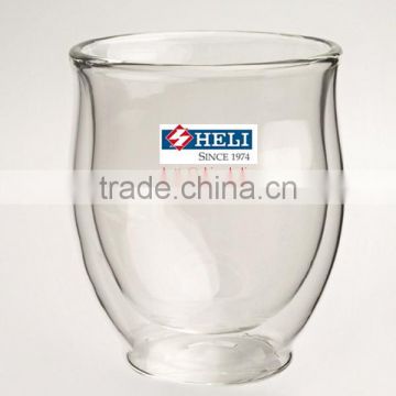 borosilicate material double wall glass cup