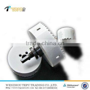 Bi-metal hole saw with tungsten tip